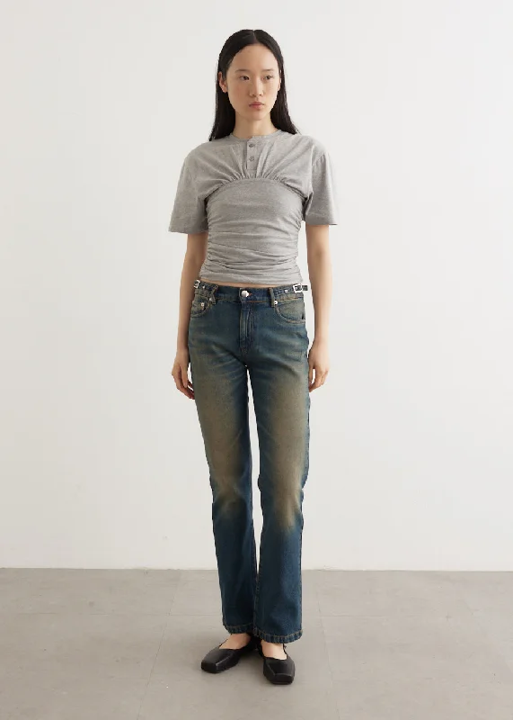 Acid - wash women jeans with a retro finishManu Trousers