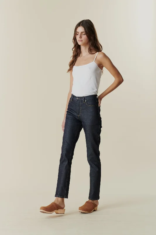 High - waisted women jeans for a flattering silhouetteWomen's Straight Leg High Rise Jeans - Indigo