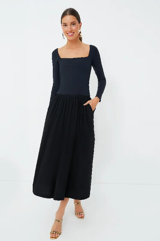 Sheath Women Dress with a Tailored Fit for a Professional LookBlack Deeda Maxi Dress