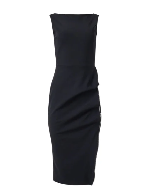 Ruffled Women Dress with Multiple Layers for a Playful and Girly StyleBranka Black Zipper Dress