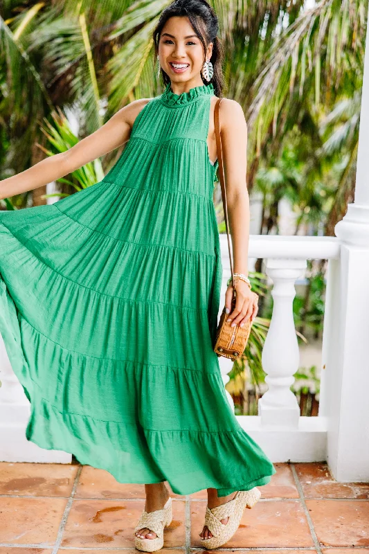 Little Black Women Dress with Sequins for a Glamorous Night OutCome To Me Kelly Green Tiered Midi Dress