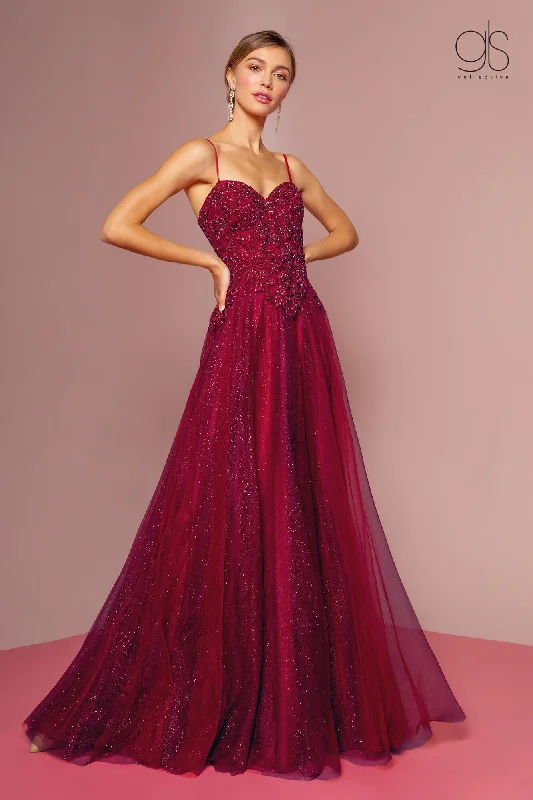 Off - the - Shoulder Women Dress for a Romantic and Feminine LookEmbroidered Bodice and Mesh Glitter Floor Length Skirt