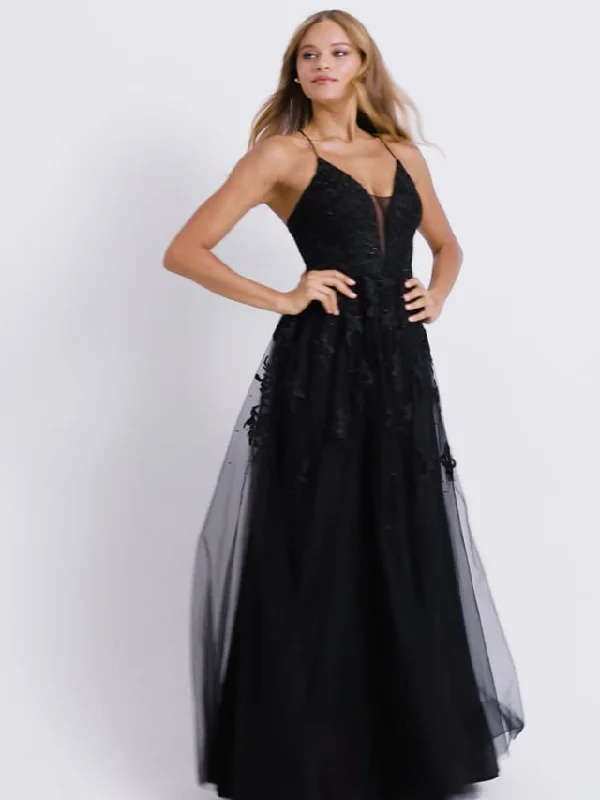 Little Black Women Dress with Sequins for a Glamorous Night OutFaviana Glamour Lace A-line Prom Dress S10640