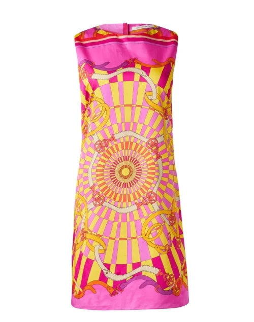 Printed Abstract Women Dress for a Modern and Artistic AppealFirenze Pink Print Shift Dress