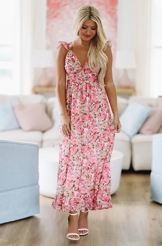 Mermaid - Style Women Dress with a Fitted Silhouette for Special OccasionsFor My Love Maxi Dress - Pink