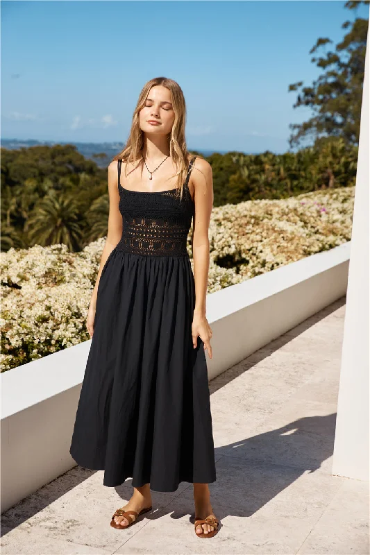 Empire Waist Women Dress to Accentuate the Bust and Conceal the WaistHeat Wave Maxi Dress Black