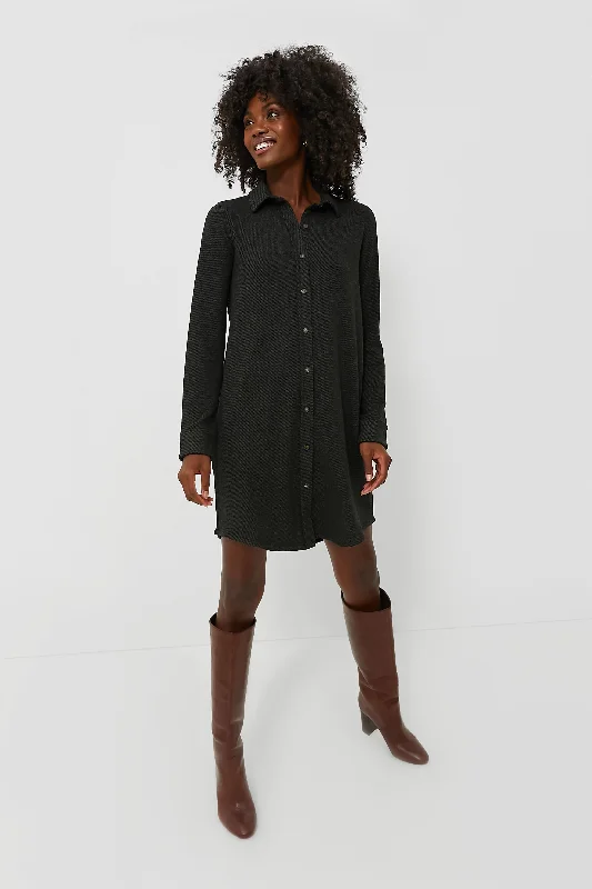 Shift Women Dress with a Simple and Classic Design for Everyday WearHeathered Black Twill Legend Sweater Dress