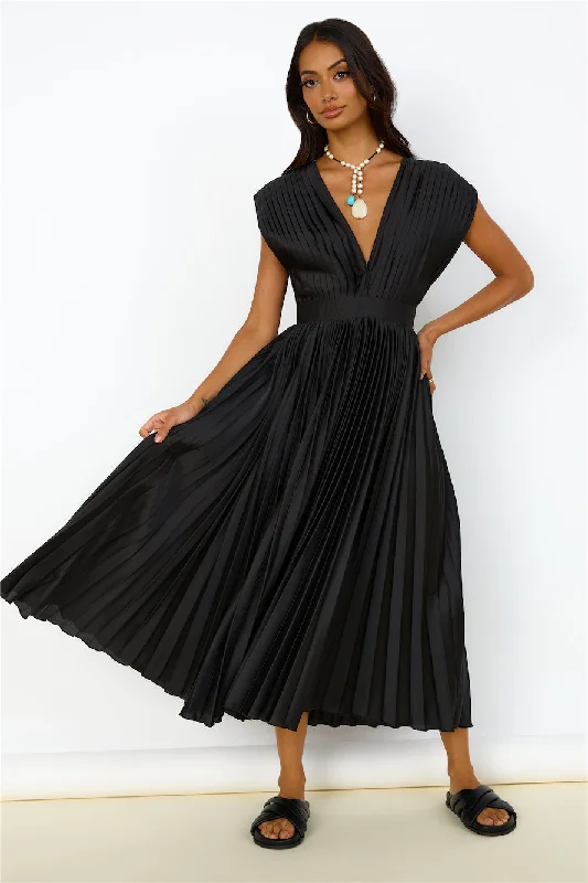 Wrap - Style Women Dress with Adjustable Fit for All Body TypesIridescent Nights Maxi Dress Black