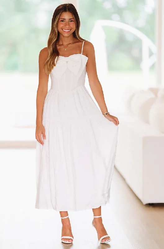 Mini Women Dress with a Short Hem for a Young and Trendy StyleKind Hearted Maxi Dress - White