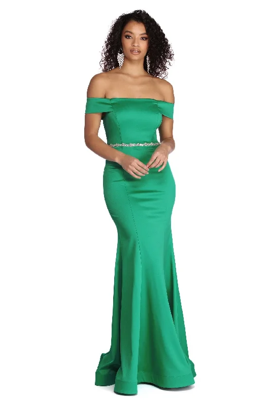 Plus Size Women Dress with a Flattering A - Line Cut for Comfort and StyleMonroe Formal Rhinestone Mermaid Dress