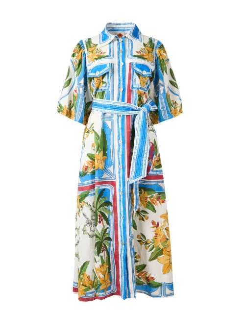 Mini Women Dress with a Short Hem for a Young and Trendy StyleMulti Print Shirt Dress