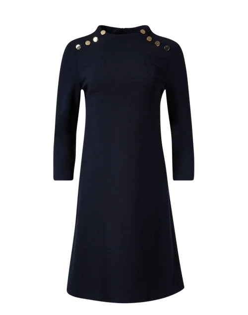 Mermaid - Style Women Dress with a Fitted Silhouette for Special OccasionsPhoenix Navy Jersey Tunic Dress