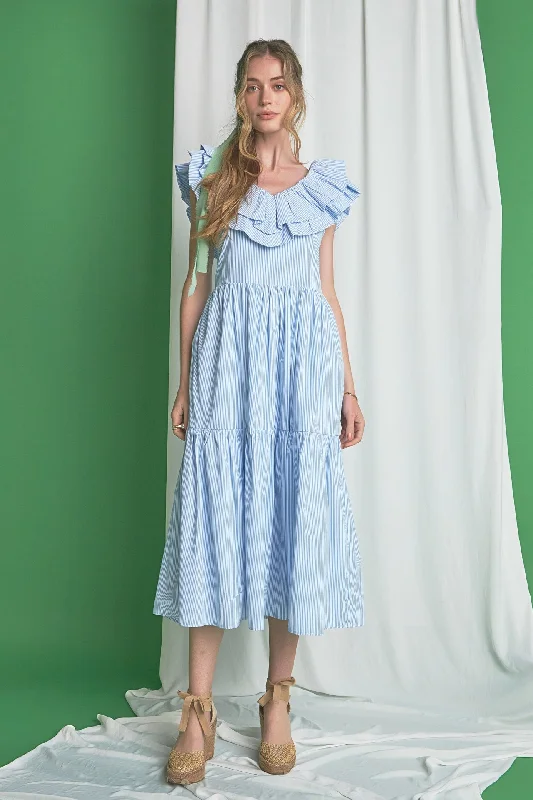 Off - the - Shoulder Women Dress for a Romantic and Feminine LookRuffle Maxi Dress