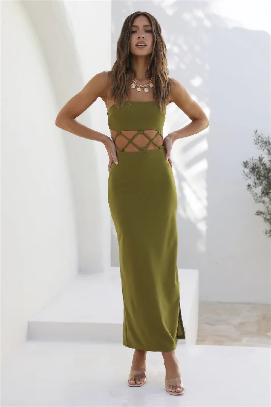 Mini Women Dress with a Short Hem for a Young and Trendy StyleSay Nothing Maxi Dress Green