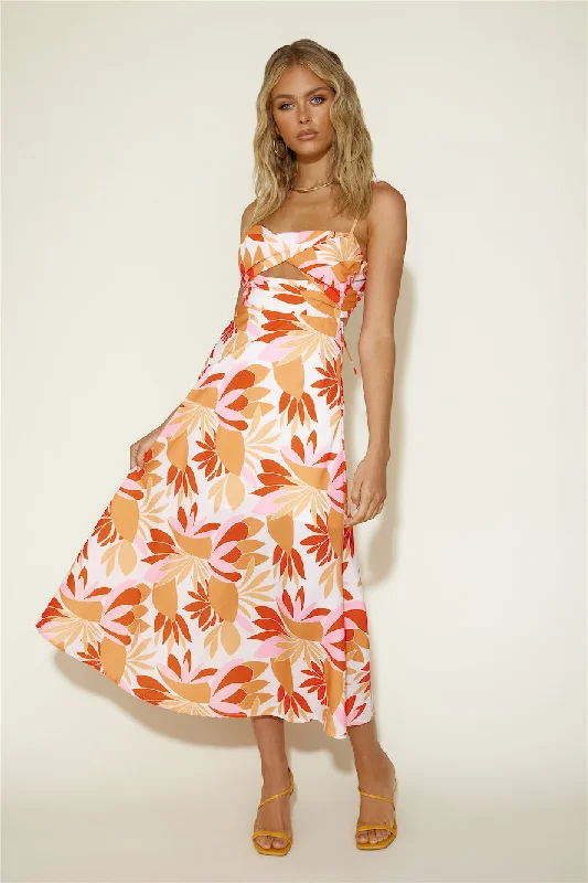 Maxi Women Dress with Floral Print for a Bohemian VibeSummer Loving Maxi Dress Orange