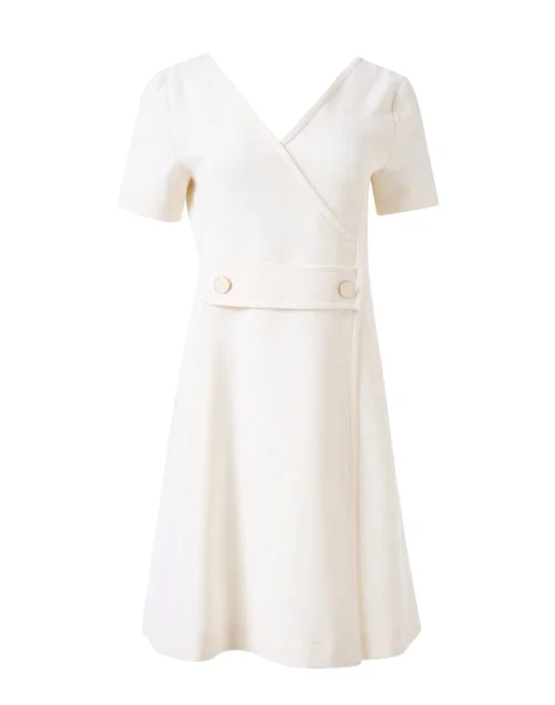 Ball Gown Women Dress with a Full Skirt for a Princess - like LookTabitha Cream Wool Crepe Dress