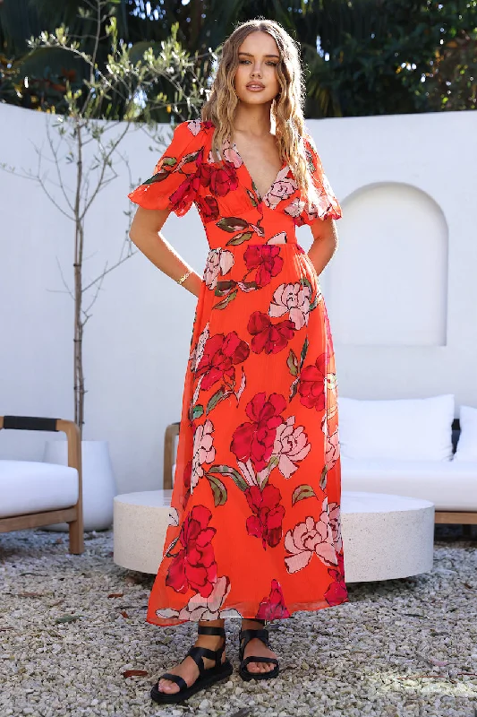 Empire Waist Women Dress to Accentuate the Bust and Conceal the WaistThis Love Of Mine Maxi Dress Orange