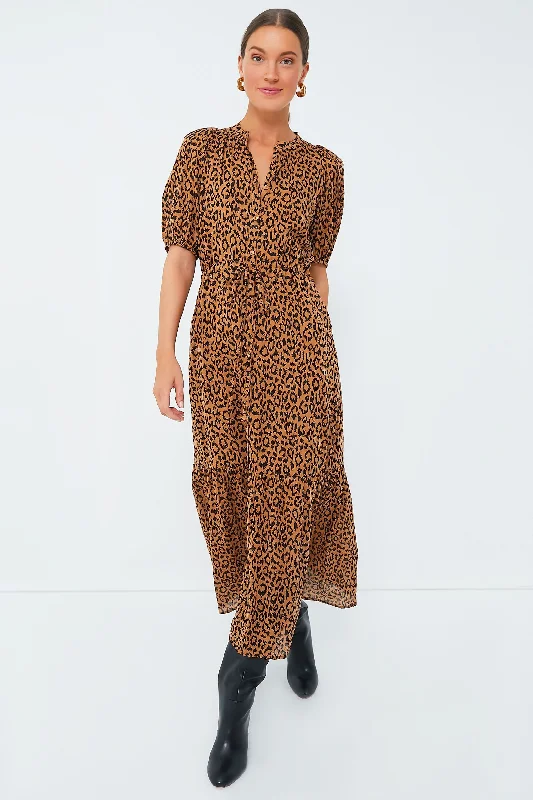 Strapless Women Dress with a Built - in Bra for Comfort and SupportVintage Leopard Organic Lucy Dress