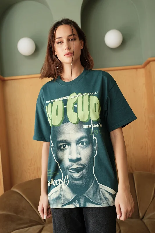 Sleeveless Women T Shirt for Summer ComfortBottle Green Kid Cudi Oversized T-shirt