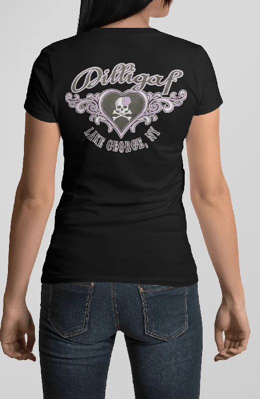 Ringer T Shirt Women with Retro - Inspired StripesPurple Heart