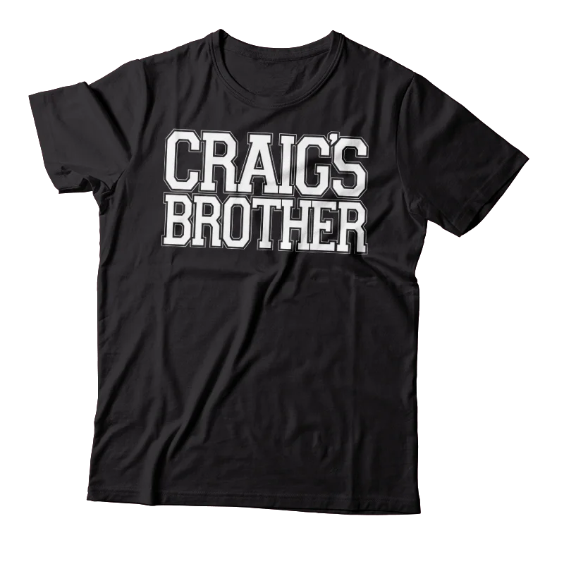 Distressed Women T Shirt with a Laid - Back AestheticCRAIG'S BROTHER - "Homecoming" (Black) (T-Shirt)