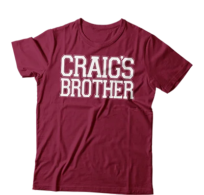 Organic Cotton Women T Shirt for Eco - Conscious WearersCRAIG'S BROTHER - "Homecoming Logo" (Cardinal Red) (T-Shirt)