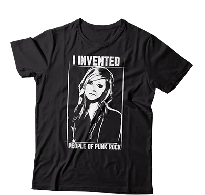 Sheer Women T Shirt for a Stylish and Alluring LookPOPR Records - "I Invented POPR / Avril Lavigne" (Black) (T-Shirt)