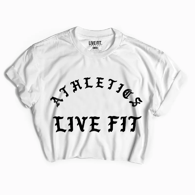 V - Neck Women T Shirt to Enhance the NecklineIron Athletics Crop Tee - White/Black