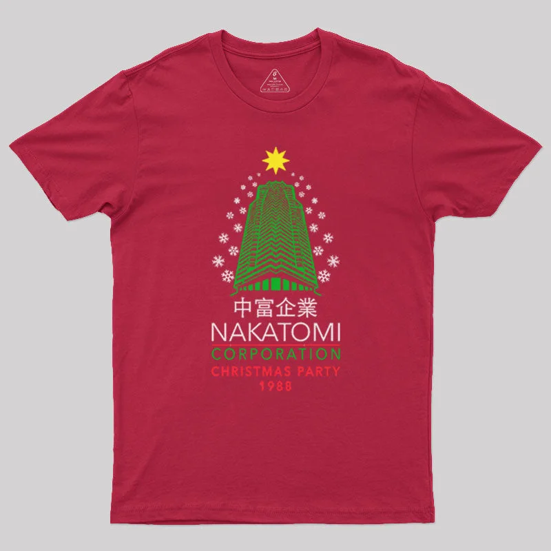 Striped Women T Shirt in a Classic PatternNakatomi Corporation Christmas Party Snowflake Tower Geek T-Shirt