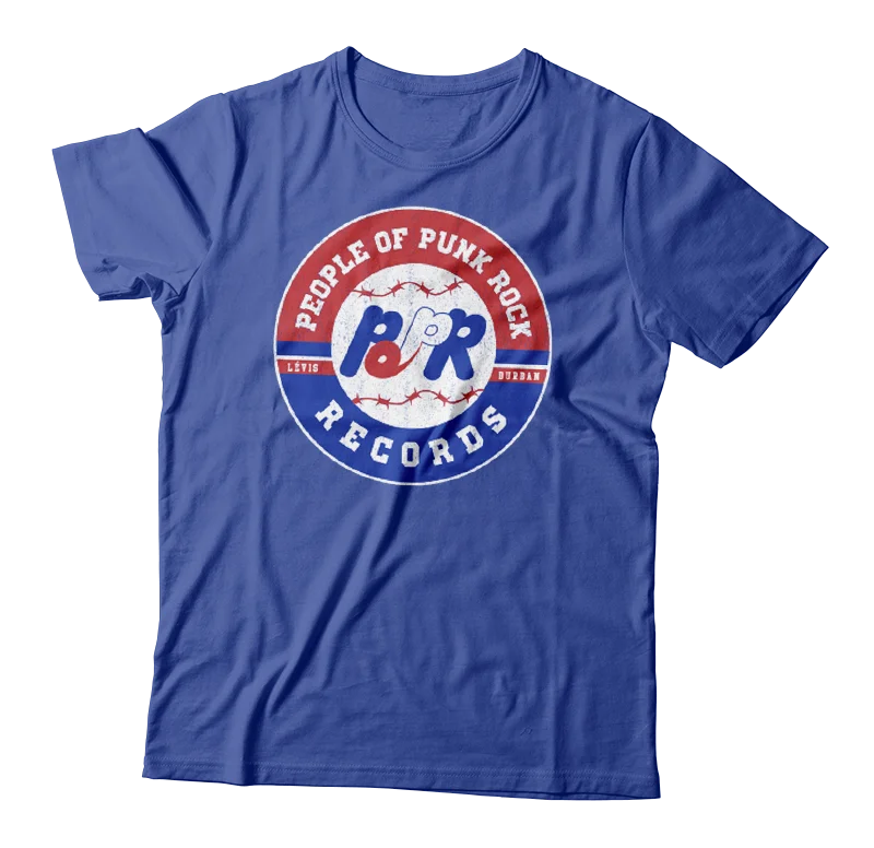 V - Neck Women T Shirt to Enhance the NecklinePOPR Records - "Expos Logo" (Heather Blue) (T-Shirt)