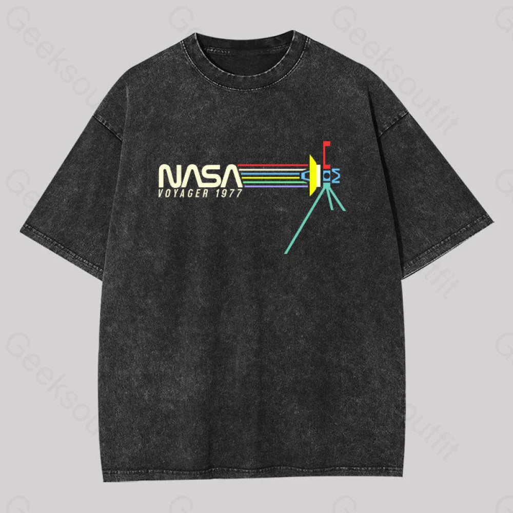 Muscle Women T Shirt for a Sporty and Casual LookRetro NASA Voyager Spacecraft Washed T-Shirt