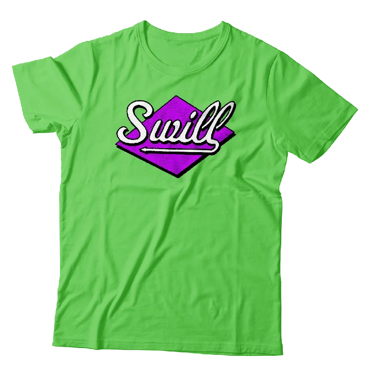 V - Neck Women T Shirt to Enhance the NecklineSWILL - "Logo" (Green) (T-Shirt)