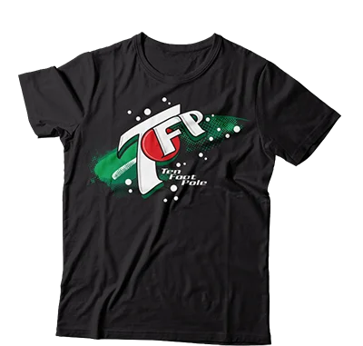 Sheer Women T Shirt for a Stylish and Alluring LookTEN FOOT POLE - "7Up Logo" (Black)