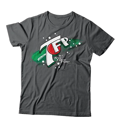 Organic Cotton Women T Shirt for Eco - Conscious WearersTEN FOOT POLE - "7Up Logo (Grey)"