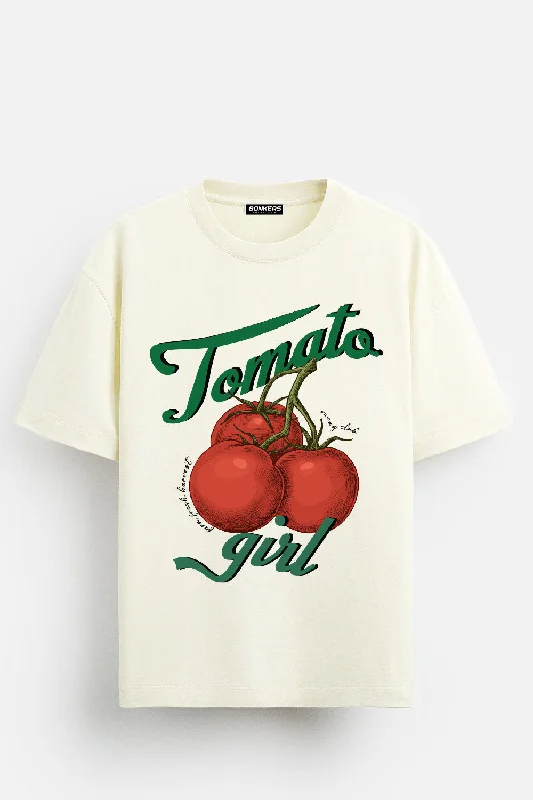 Striped Women T Shirt in a Classic PatternTomato Girl Oversized T-shirt