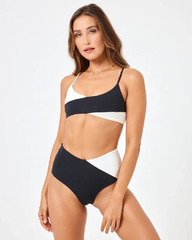 Neon - colored bikini to stand out on the beachHigh Tide Top Black/Cream