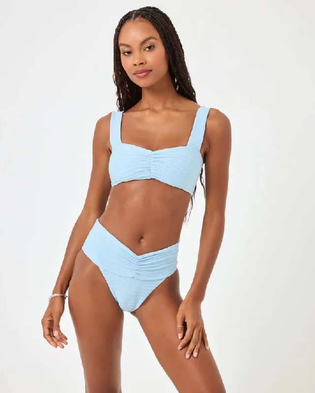 Metallic - finish bikini for a glamorous and eye - catching poolside lookMarlee Top Sky Blue