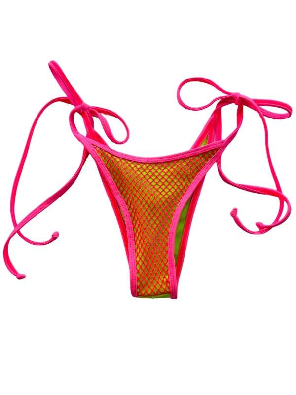 UV - protection bikini for safe sun exposure during beach daysTULUM NEON CHEEKY SCRUNCH BOTTOM-KIWI