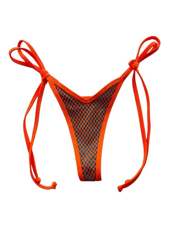 Tropical - themed bikini for a vacation - ready beach outfitTULUM NEON V CUT THONG BOTTOM-FANTA